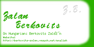 zalan berkovits business card